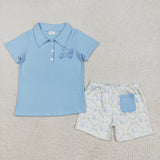 Golf Tour Van Blue White Boys Shorts Sets