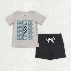 Mama's Boy Lightning Black Boys Shorts Sets