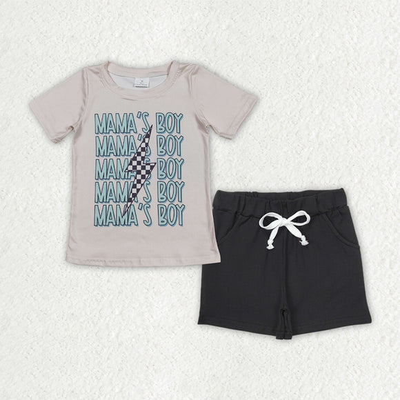 Mama's Boy Lightning Black Boys Shorts Sets