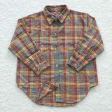 Red Yellow Plaid Shirt Boys Long Sleeve Top