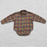 Red Yellow Plaid Shirt Boys Long Sleeve Top