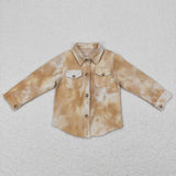 2T--14-16T Khaki Pockets Shirt Boys Long Sleeve Top