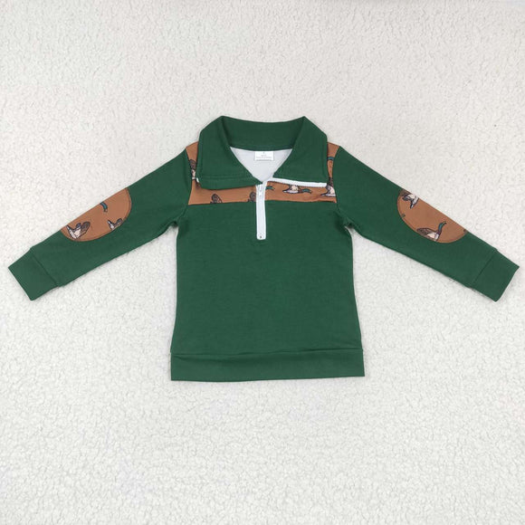 Duck Green Jungle Hunting Polo Boys Long Sleeve Top