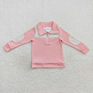 Green Stripe Pink Polo Girls Long Sleeve Top