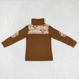 Promotional Highland Cow Cactus Polo Brown Boys Long Sleeve Top