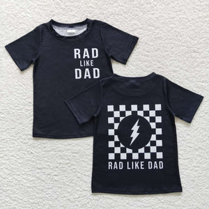 Rad Like Dad Black Plaid Boys Short Sleeve Top