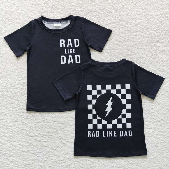 Rad Like Dad Black Plaid Boys Short Sleeve Top