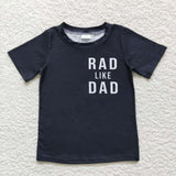 Rad Like Dad Black Plaid Boys Short Sleeve Top