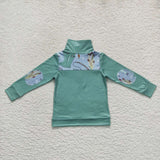 Fishing Green Polo Boys Long Sleeve Top