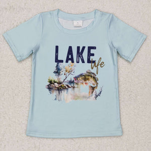 Lake Fish Blue Boys Short Sleeve Top