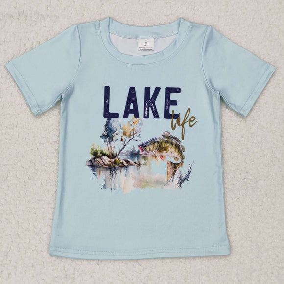 Lake Fish Blue Boys Short Sleeve Top