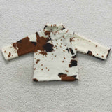 Cowhide Print Kids Pullover Plush Coat