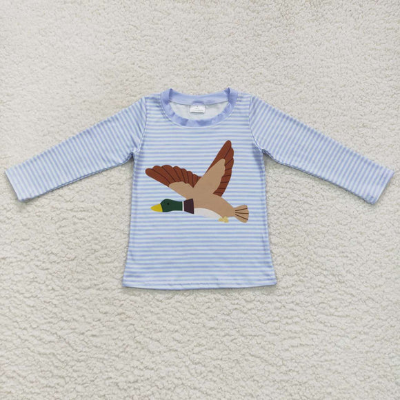 Duck Blue Stripe Boys Long Sleeve Top