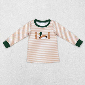 Duck Khaki Stripe Boys Long Sleeve Top