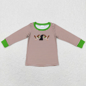 Duck Dog Brown Stripe Boys Long Sleeve Top