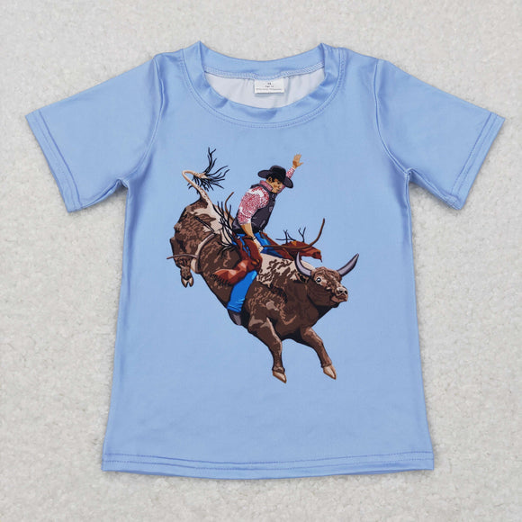 Rodeo Sky Blue Boys Short Sleeve Top