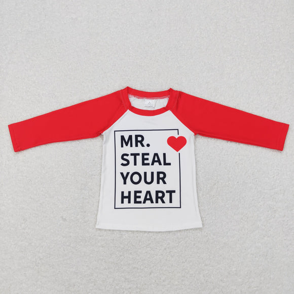 Mr. steal your heart Boys Valentines Top