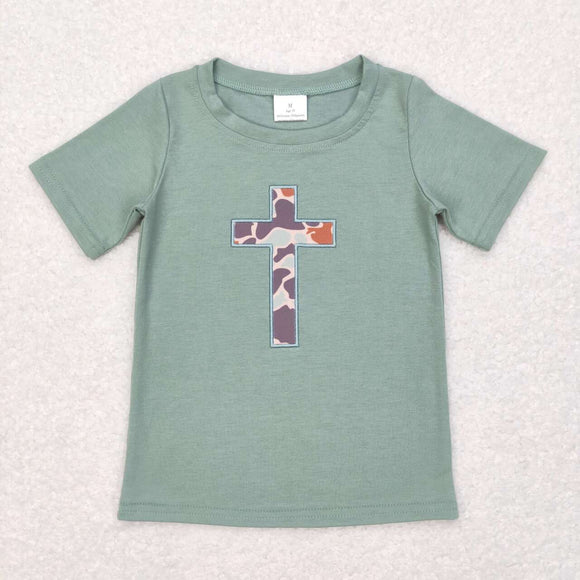 Camo Cross Green Boys Easter Top