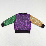 Purple Green Gold Sparkle Boys Jacket Mardi Gras Top