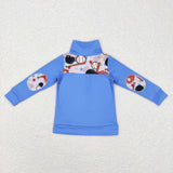 Baseball Stars Blue Polo Boys Long Sleeve Top