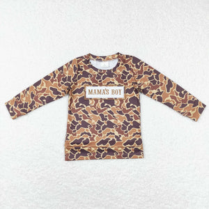 Mama's Boy Camo Brown Boys Long Sleeve Top