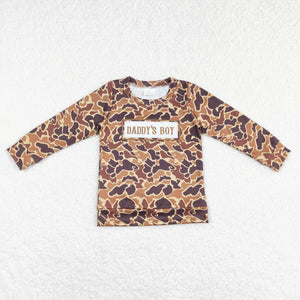 Daddy's Boy Brown Camo Boys Long Sleeve Top