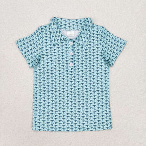 Birds Blue Boys Short Sleeve Top