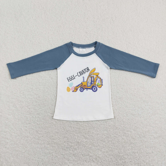 Eggs-Cavator Boys Easter Top