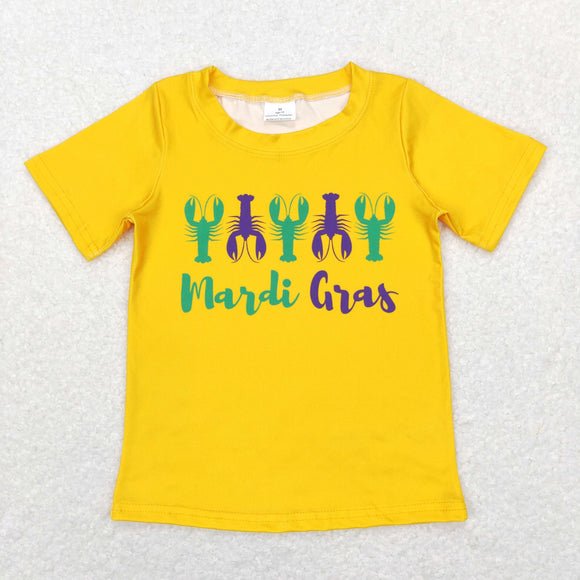Crawfish Letters Yellow Boys Mardi Gras Top