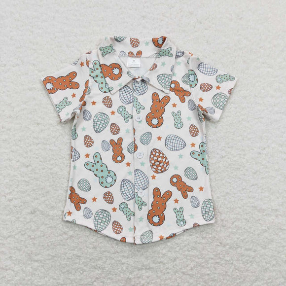 Bunny Eggs Beige Boys Easter Top