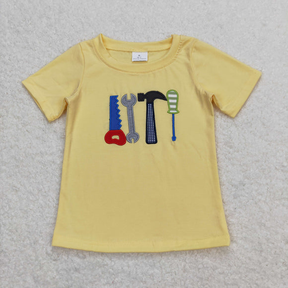 Tools Hammer Yellow Boys Short Sleeve Top