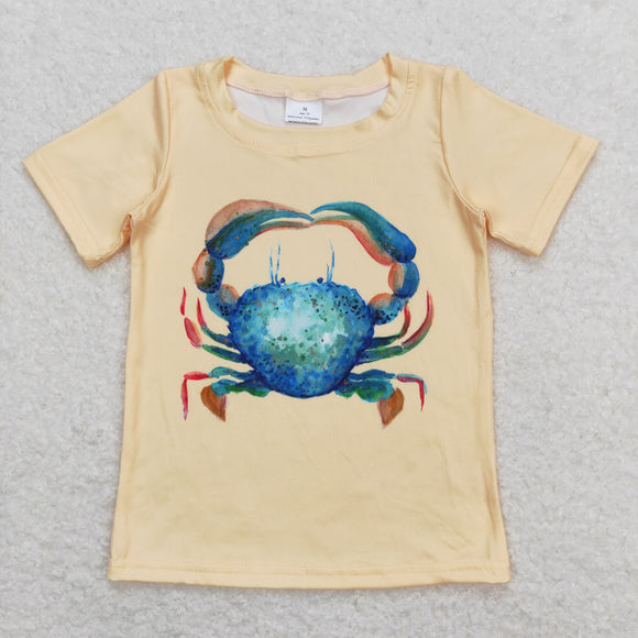 Crab Yellow Boys Short Sleeve Top