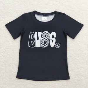 Bubs Black Boys Short Sleeve Top