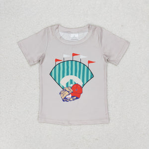 Baseball Flag Boys Short Sleeve Top