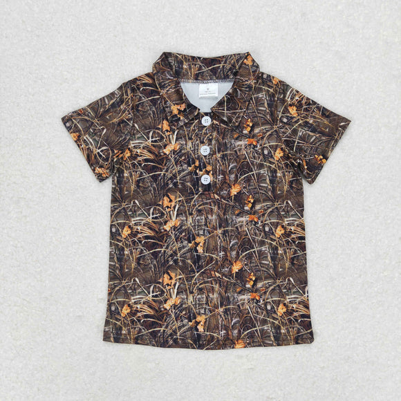 Camo Brown Boys Short Sleeve Top