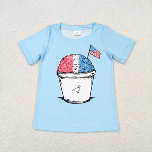 Flag Duck Blue Boys 4th of July Top