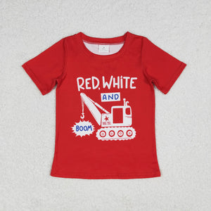 Red White Boom Boys 4th of July Top