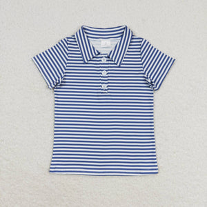 Blue Stripe Boys Short Sleeve Top