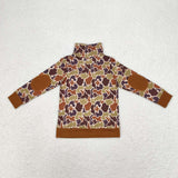 Duck Camo Green Brown Polo Boys Long Sleeve Top