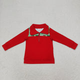 Cartoon Green Guy Red Polo Boys Christmas Top