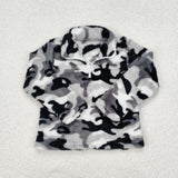 Gray Camo Kids Pullover Plush Coat