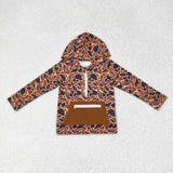 Camo Brown Pocket Boys Hoodie Top