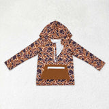 Camo Brown Pocket Boys Hoodie Top