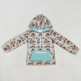 Camo Bluish Pocket Boys Hoodie Top