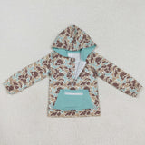 Camo Bluish Pocket Boys Hoodie Top