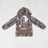 Camo Army Green Pocket Boys Hoodie Top