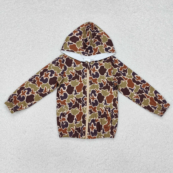 Duck Camo Zipper Boys Hoodie Top