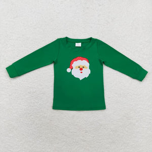 Santa Green Boys Christmas Top