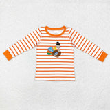 Turkey Orange Stripe Boys Thanksgiving Top