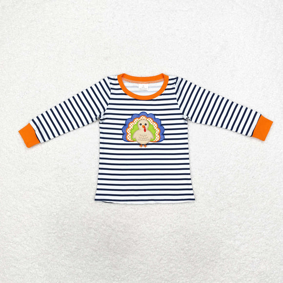 Turkey Stripe Boys Thanksgiving Top